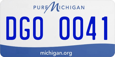 MI license plate DGO0041