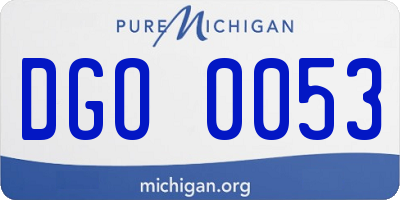 MI license plate DGO0053