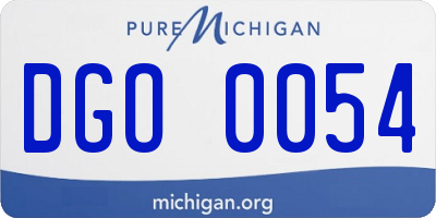 MI license plate DGO0054