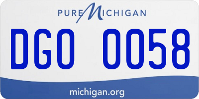 MI license plate DGO0058