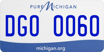 MI license plate DGO0060