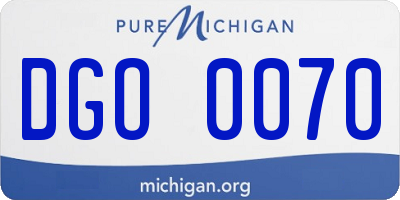 MI license plate DGO0070