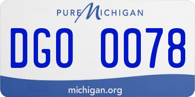 MI license plate DGO0078
