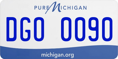 MI license plate DGO0090