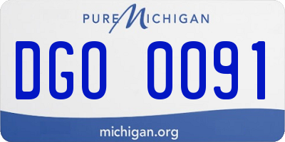 MI license plate DGO0091