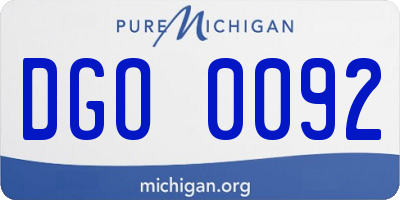 MI license plate DGO0092