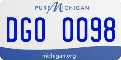 MI license plate DGO0098