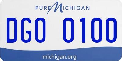 MI license plate DGO0100