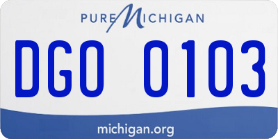 MI license plate DGO0103