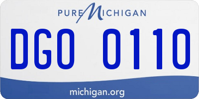MI license plate DGO0110