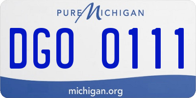 MI license plate DGO0111