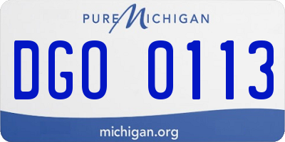 MI license plate DGO0113