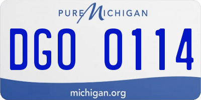MI license plate DGO0114