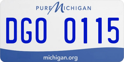 MI license plate DGO0115