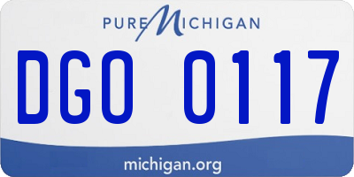 MI license plate DGO0117
