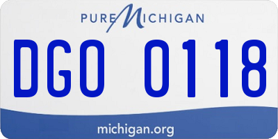 MI license plate DGO0118