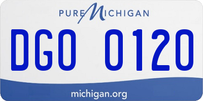 MI license plate DGO0120