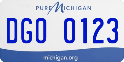 MI license plate DGO0123