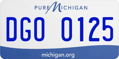 MI license plate DGO0125