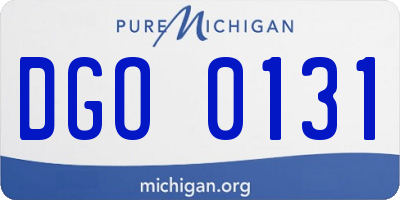 MI license plate DGO0131