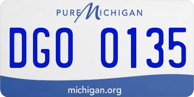 MI license plate DGO0135