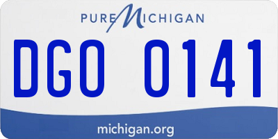 MI license plate DGO0141