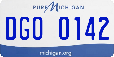 MI license plate DGO0142