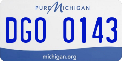MI license plate DGO0143