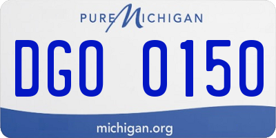 MI license plate DGO0150