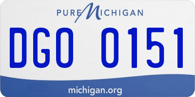 MI license plate DGO0151