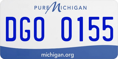 MI license plate DGO0155