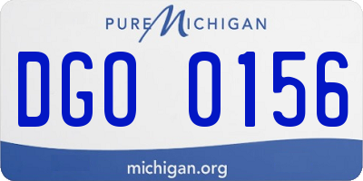 MI license plate DGO0156