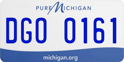 MI license plate DGO0161