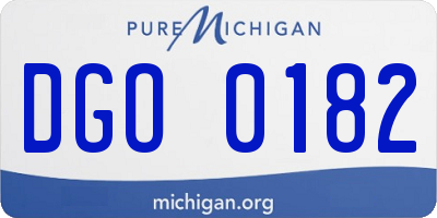MI license plate DGO0182