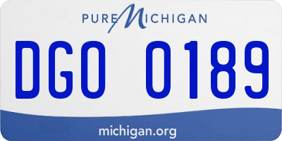 MI license plate DGO0189