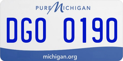 MI license plate DGO0190