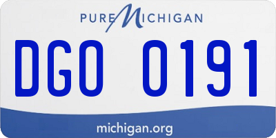MI license plate DGO0191