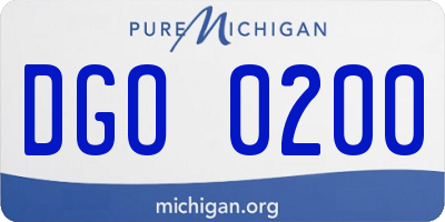 MI license plate DGO0200