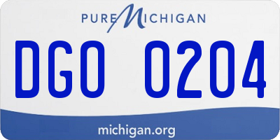 MI license plate DGO0204