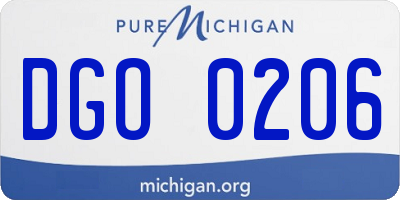 MI license plate DGO0206