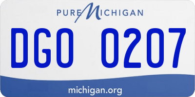 MI license plate DGO0207
