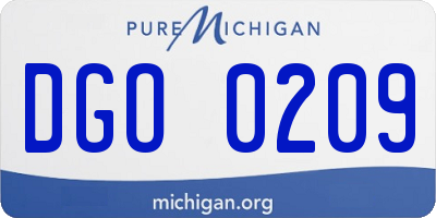MI license plate DGO0209