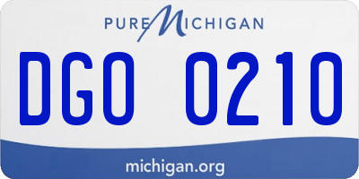 MI license plate DGO0210