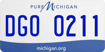 MI license plate DGO0211
