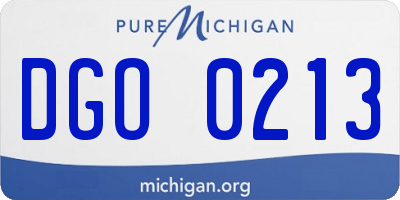 MI license plate DGO0213