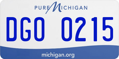MI license plate DGO0215