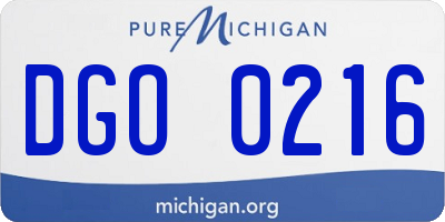 MI license plate DGO0216