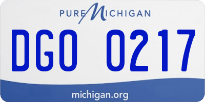 MI license plate DGO0217