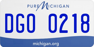 MI license plate DGO0218