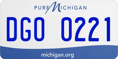 MI license plate DGO0221